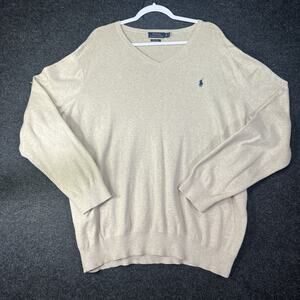 Polo by Ralph Lauren Beige V-Neck Sweater